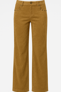 PANTALON SUEDE CAFE CON REMACHES