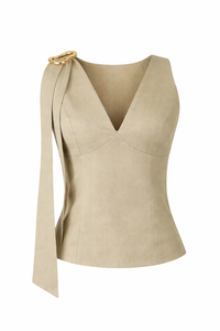 TOP FORMAL ESCOTE V KHAKI (SET)