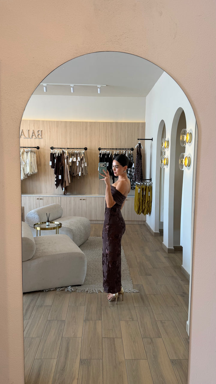VESTIDO AMÉLIE CAFÉ