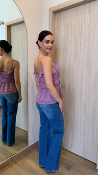 BLUSA HALTER BOHO ROSA