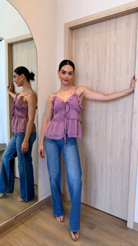 BLUSA HALTER BOHO ROSA