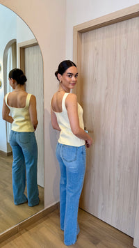 TOP KNIT AMARILLO CON BOTONES