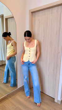 TOP KNIT AMARILLO CON BOTONES
