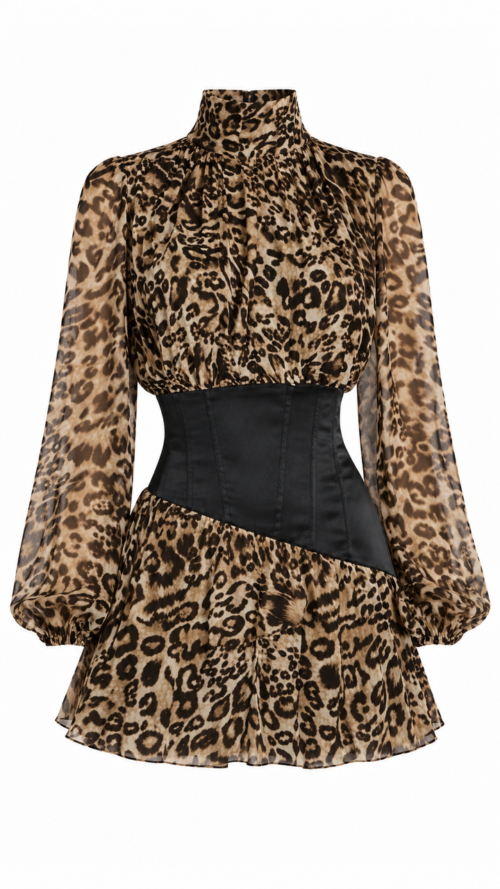 VESTIDO ANIMAL PRINT CON CORSET
