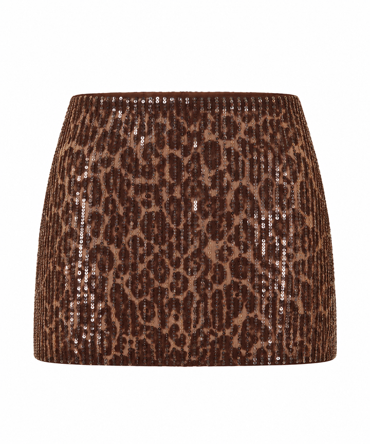 MINI LOW WAIST ANIMAL PRINT SKIRT