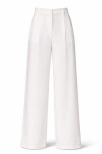 PANTALÓN FORMAL CON PLIEGUES WIDE LEG IVORY (SET)
