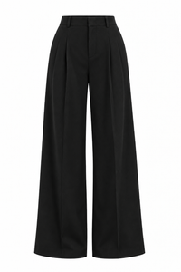 PANTALÓN HIGHT WAIST CON PLIEGUES NEGRO