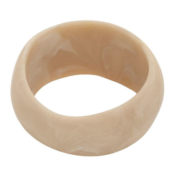 PULSERA BANGLE DE ACRILICO BLANCO HUESO