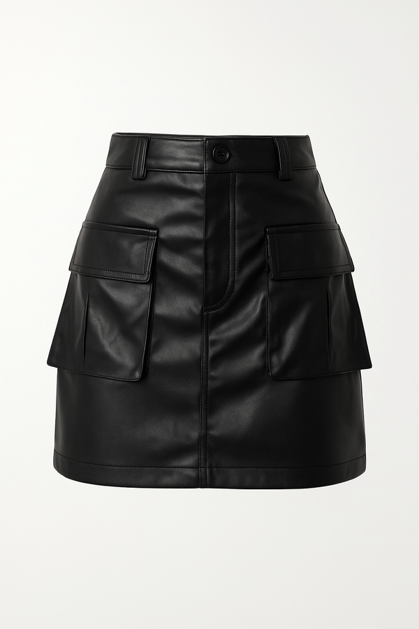 FALDA CARGO CORTA DE PIEL