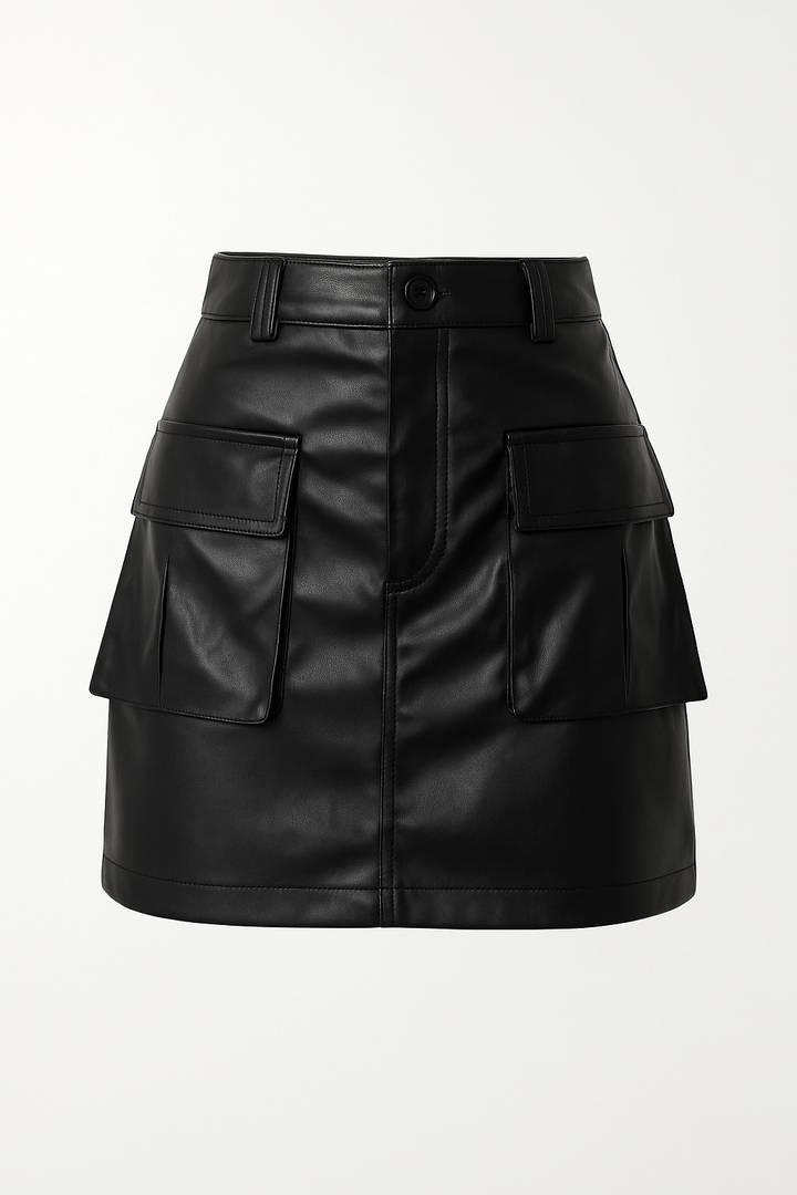 FALDA CARGO CORTA DE PIEL