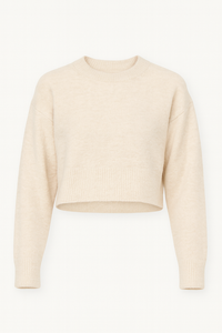 SUÉTER CORTO MANGA LARGA CREMA