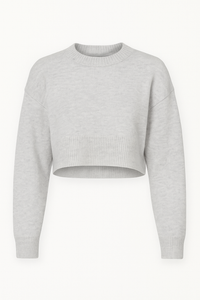 SUÉTER CORTO MANGA LARGA GRIS