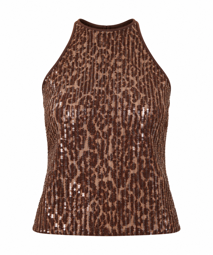ANIMAL PRINT HALTER TOP