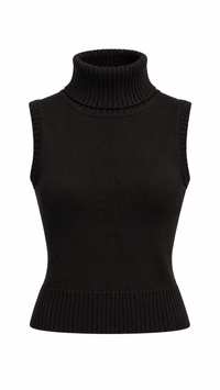 BLUSA CUELLO ALTO DE PUNTO NEGRO