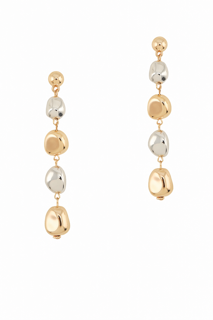 ARETES COLGANTES BICOLOR