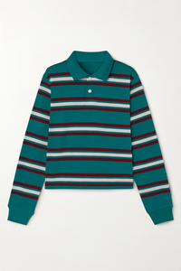 SUÉTER DE RAYAS VERDE & NEGRO CON BOTONES