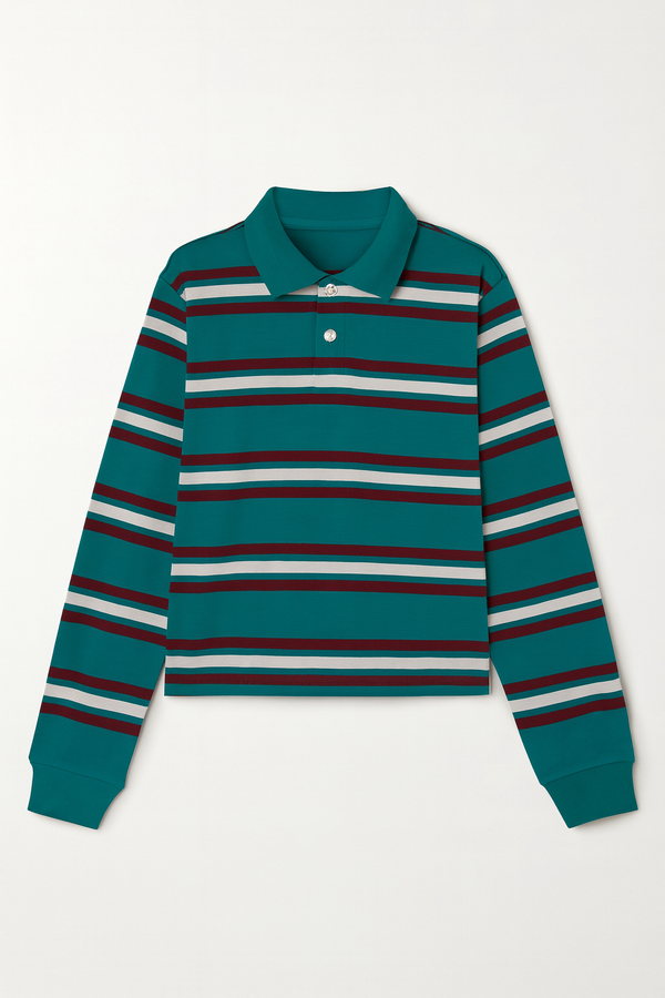 SUÉTER DE RAYAS VERDE & NEGRO CON BOTONES