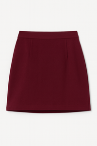 FALDA MINI CON SHORT VINO