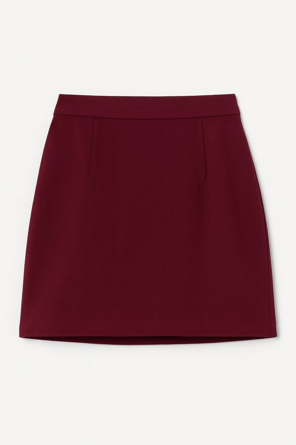 FALDA MINI CON SHORT VINO