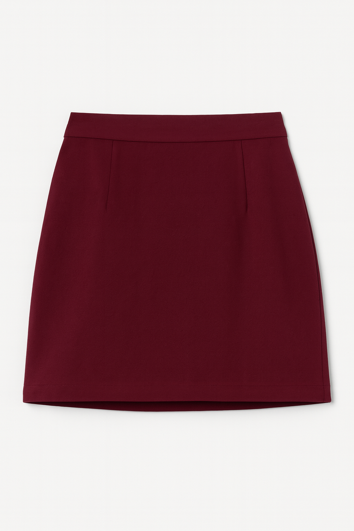 FALDA MINI CON SHORT VINO