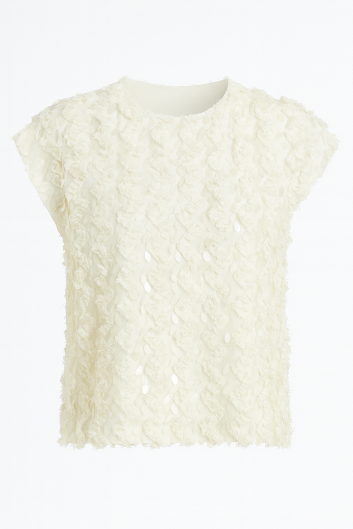 TOP BLANCO MARFIL DETALLE LENTEJUELA