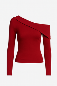 BLUSA ASIMÉTRICA MANGA LARGA ROJA
