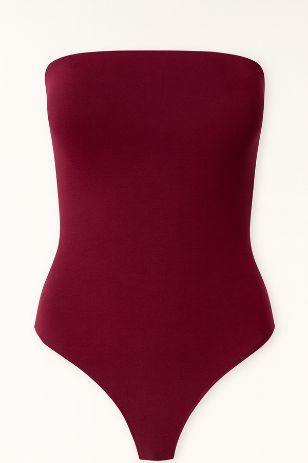 BODYSUIT STRAPLESS BURGUNDY