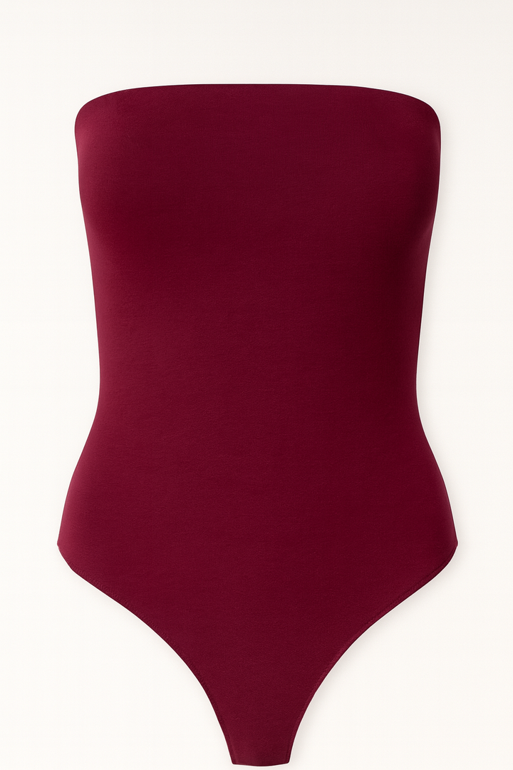 BODYSUIT STRAPLESS BURGUNDY