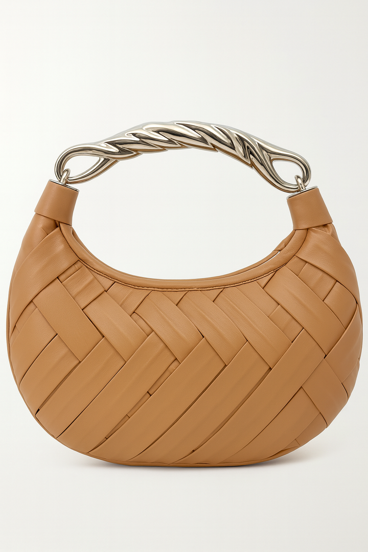 BOLSO DE MANO TEJIDO CON AGARRADERA DE METAL