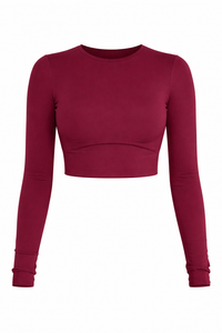 TOP CROPPED DOBLE TELA BURGUNDY
