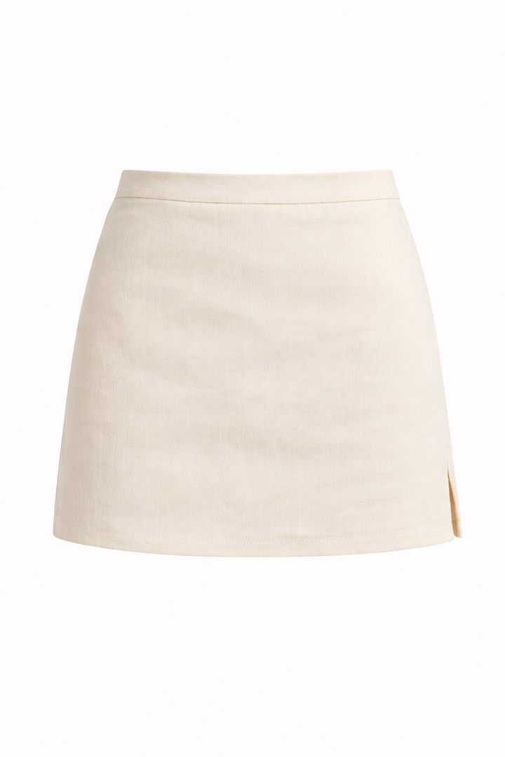 FALDA SHORT LOW WAIST CREMA