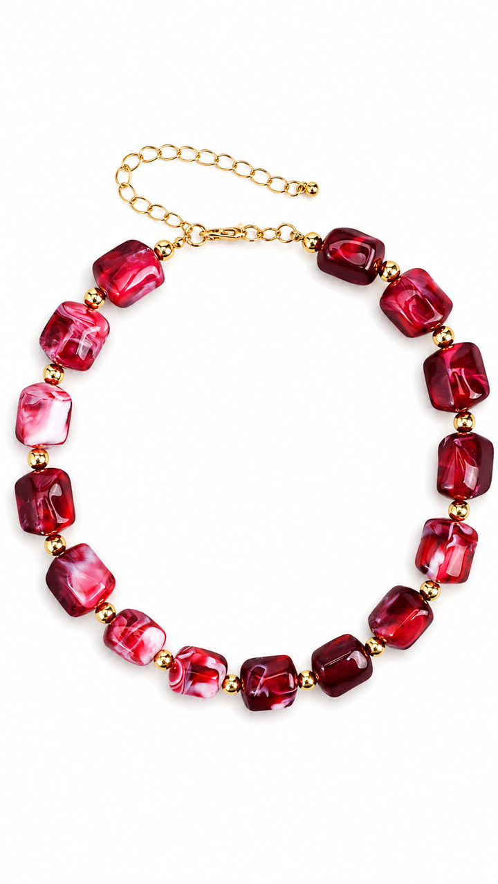 COLLAR MÁRMOL CHERRY/RED