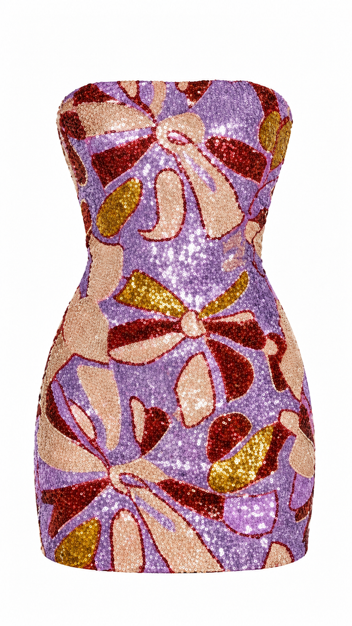 VESTIDO DE LENTEJUELAS FLORAL