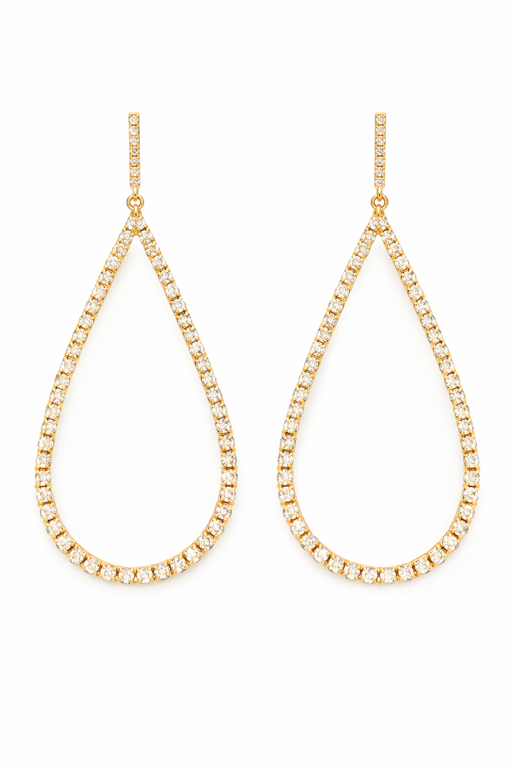 ARETES DE GOTA CON CRISTALES