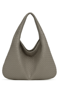BOLSO GRANDE HOBO TRENZADO GRIS