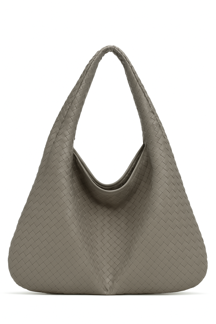 BOLSO GRANDE HOBO TRENZADO GRIS