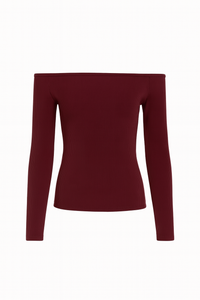 BLUSA TOP OFF SHOULDER BURGUNDY