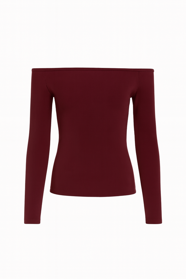 BLUSA TOP OFF SHOULDER BURGUNDY
