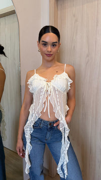 TOP BOHO ENCAJE BLANCO HUESO