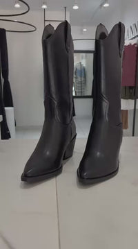 BLACK AUSTIN COWGIRL BOOTS