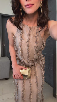 THE MOCHA DRESS - VESTIDO LARGO MOCHA CON EFECTO