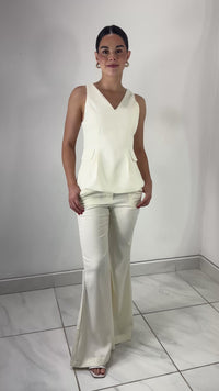 CHALECO CUELLO V BEIGE