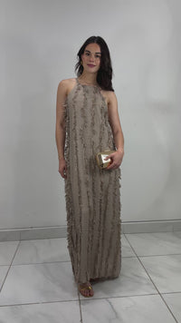 THE MOCHA DRESS - VESTIDO LARGO MOCHA CON EFECTO