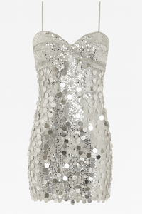 VESTIDO SILVER SEQUIN TIRANTES